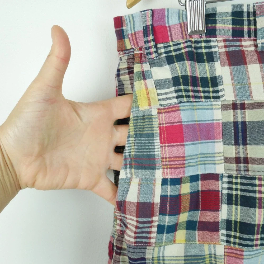 Garret Scott Mens Vintage Patchwork Madras Plaid Cotton Shorts Preppy Golf 38